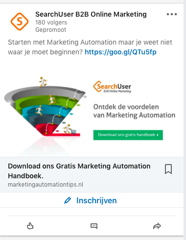 Voorbeeld handboek marketing automation LinkedIn Advertising