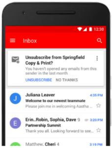 Gmail predictive unsubscribe